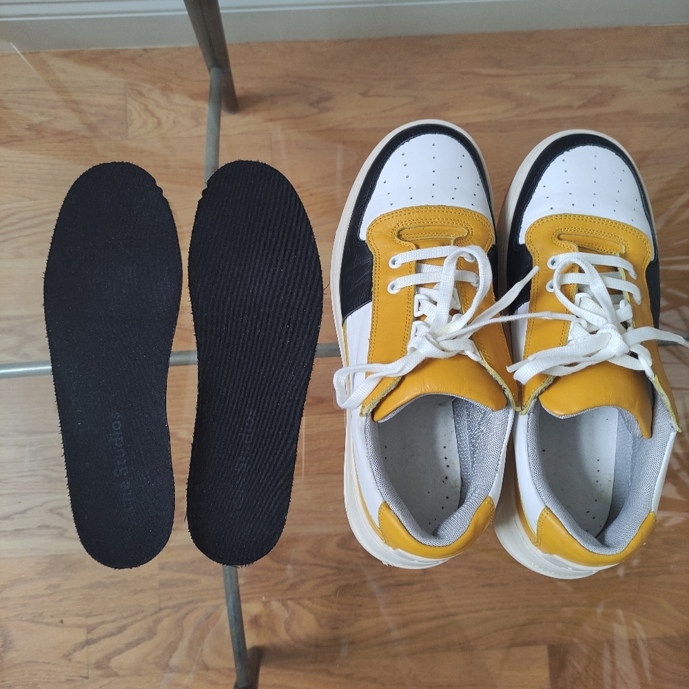 Acne Studios Yellow And White Perey Sneakers - Picture 11 of 11